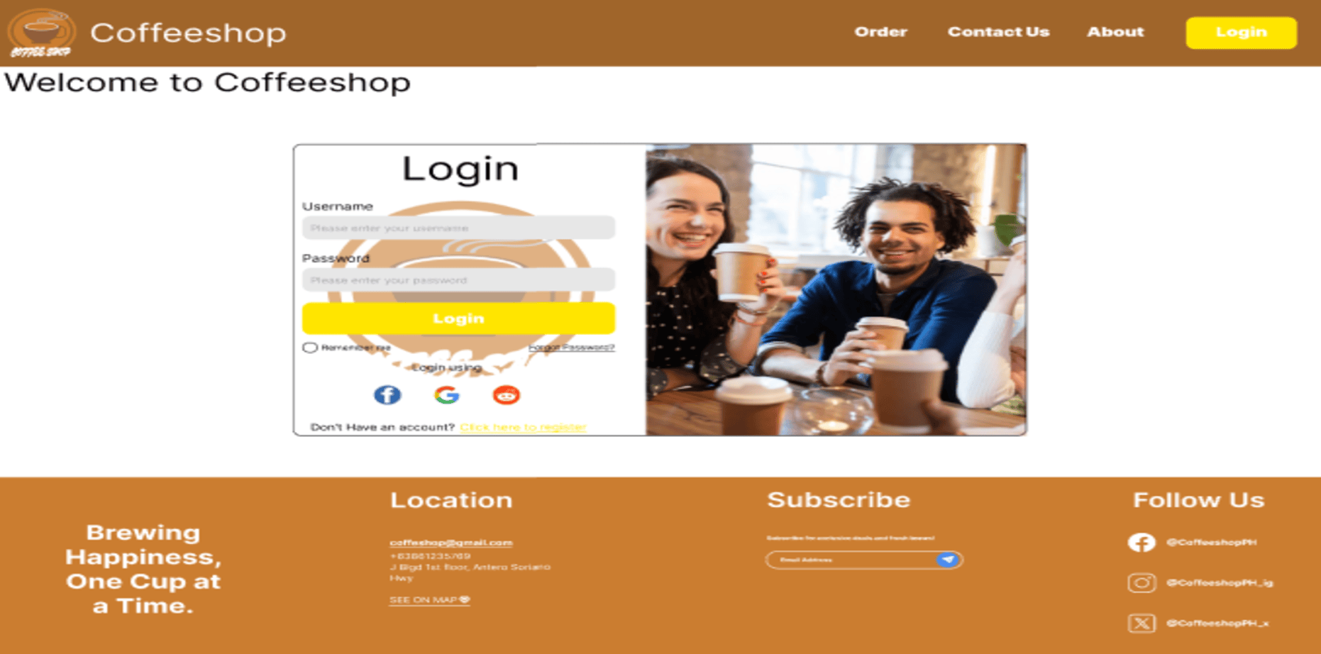 Coffeeshop Login